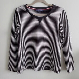 Tommy Hilfiger Size Small Crew  Neck Sweater Blue + White Stripe